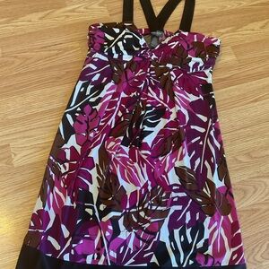 BISOU VIBRANT FLOWING DRESS SZ. 12 Short &Stretchable 32”C29”L
